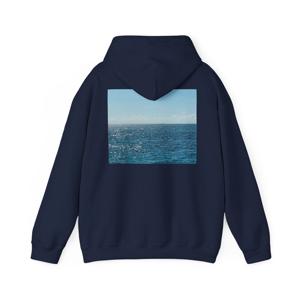 Ocean Photo Hoodie — “Joy has a habit of returning” Relaxed Beach Vibe Sweatshirt