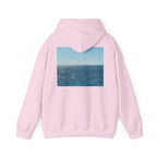 Ocean Photo Hoodie — “Joy has a habit of returning” Relaxed Beach Vibe Sweatshirt