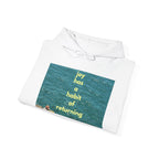 Ocean Photo Hoodie — “Joy has a habit of returning” Relaxed Beach Vibe Sweatshirt
