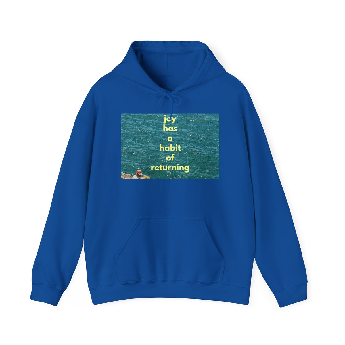 Ocean Photo Hoodie — “Joy has a habit of returning” Relaxed Beach Vibe Sweatshirt
