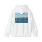 Ocean Photo Hoodie — “Joy has a habit of returning” Relaxed Beach Vibe Sweatshirt