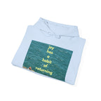 Ocean Photo Hoodie — “Joy has a habit of returning” Relaxed Beach Vibe Sweatshirt