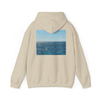 Ocean Photo Hoodie — “Joy has a habit of returning” Relaxed Beach Vibe Sweatshirt