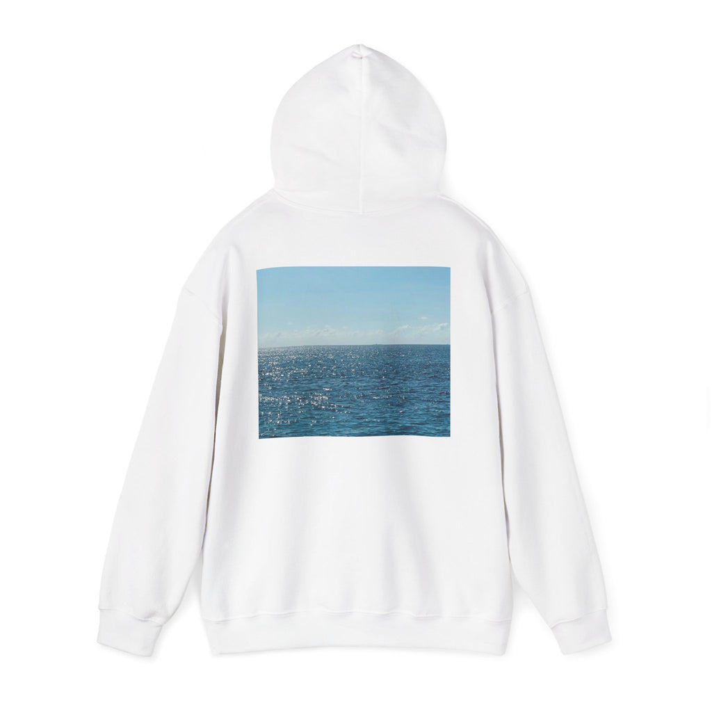 Ocean Photo Hoodie — “Joy has a habit of returning” Relaxed Beach Vibe Sweatshirt
