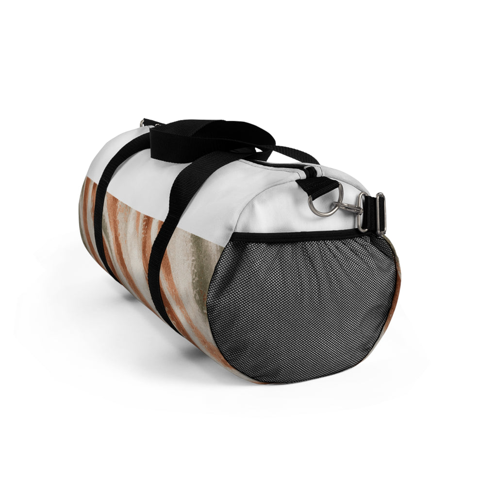 Travel Icons Duffel Bag — Minimalist Gym & Weekend Travel Bag with Monochrome Symbol Design